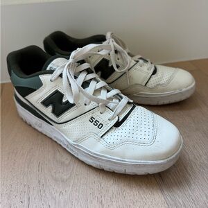 New Balance 550 White and Green Sneakers